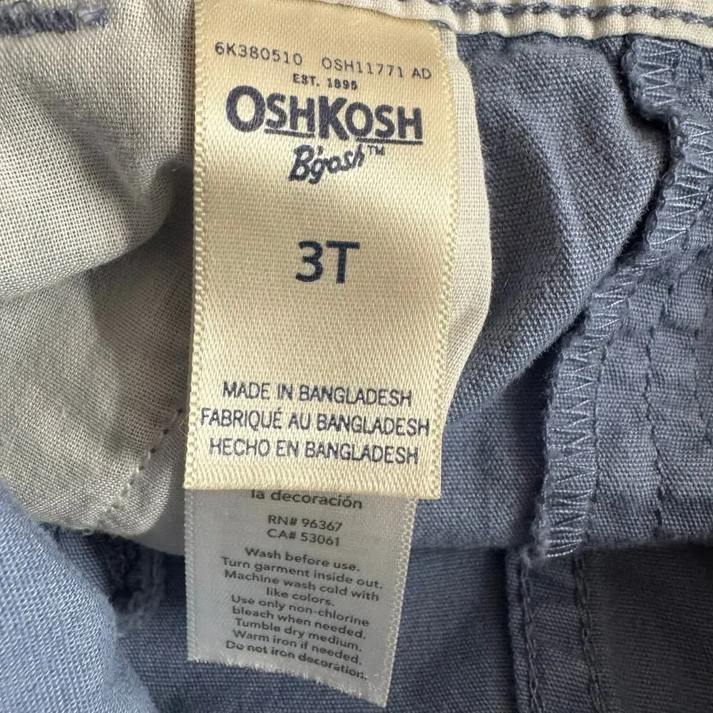Oshkosh BGosh Kids Overalls Shorts 3T Blue Sharks Cotton‎ Romper One Piece